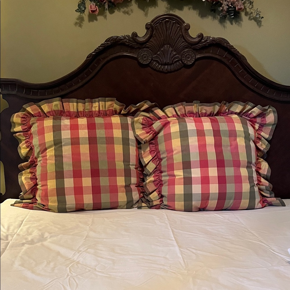 Plaid Ruffled Euro Shams